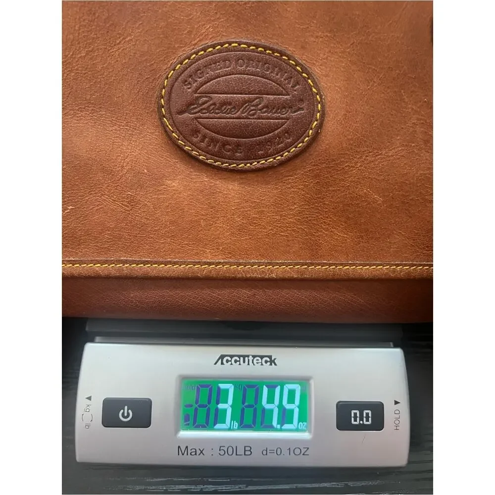 Vintage Eddie Bauer Leather Messenger Bag Briefcase Classic Timeless Preppy Tan